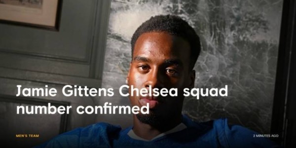 官方：切尔西夏窗新援吉滕斯新赛季将身穿11号球衣